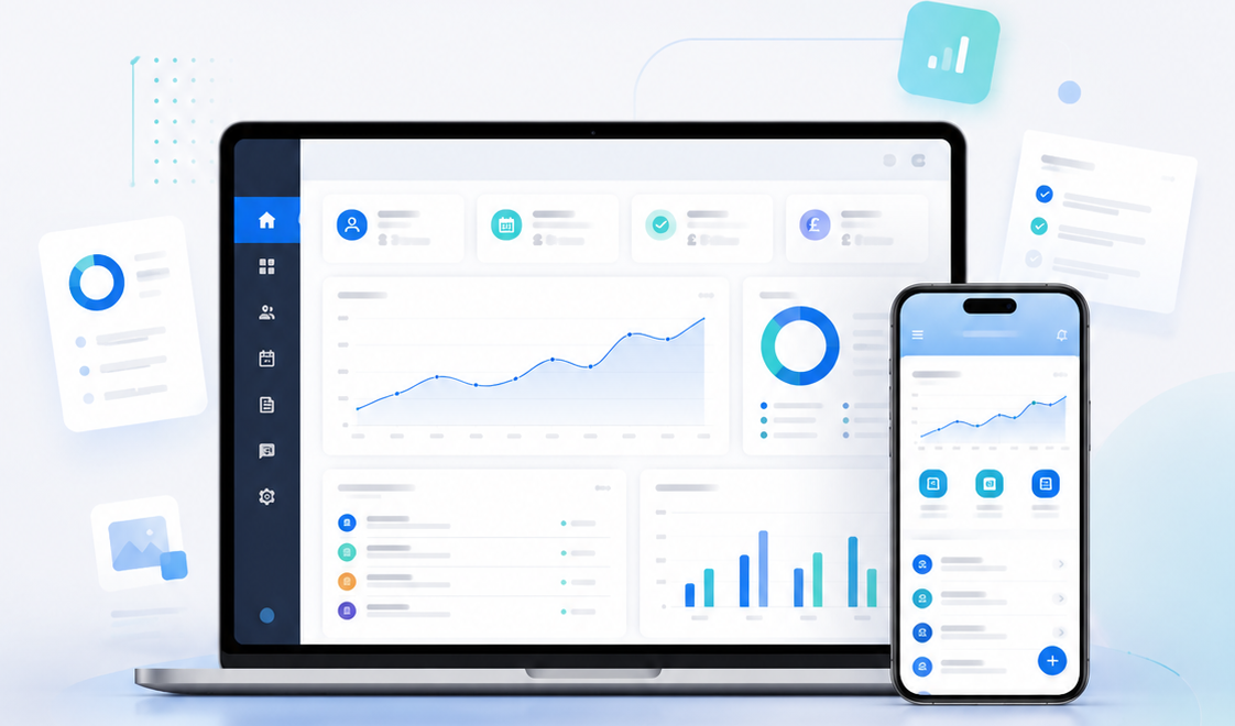 Custom app dashboard preview for business workflows